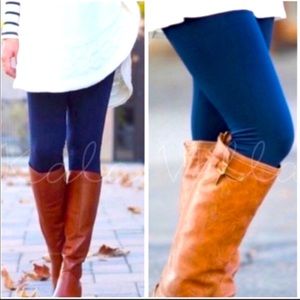 FLEECE LEGGINGS F&F womens Leggings lightweight highrise one size fits 0-10 Navy